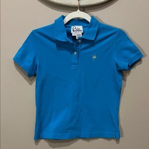 Lilly Pulitzer Blue Polo Shirt Women’s Small Golf Preppy